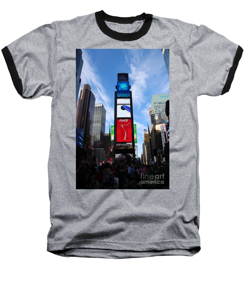 Times Square Baseball T-Shirt featuring the photograph Times Square by Barbra Telfer