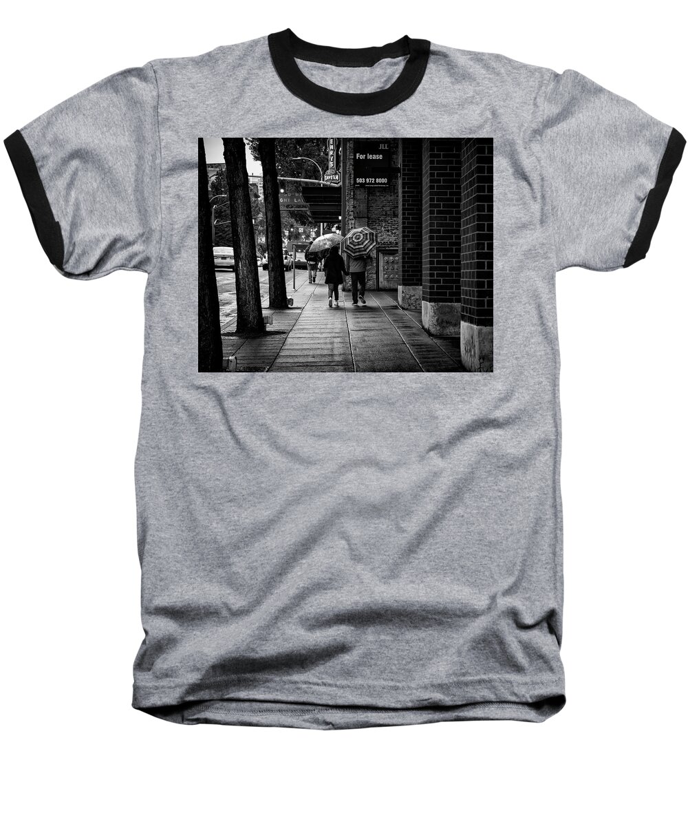 People Baseball T-Shirt featuring the photograph Together Rain or Shine by Steven Clark
