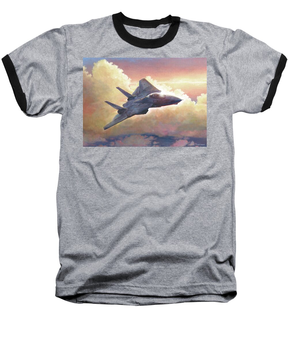 Aviation Baseball T-Shirt featuring the painting Tomcat by Douglas Castleman