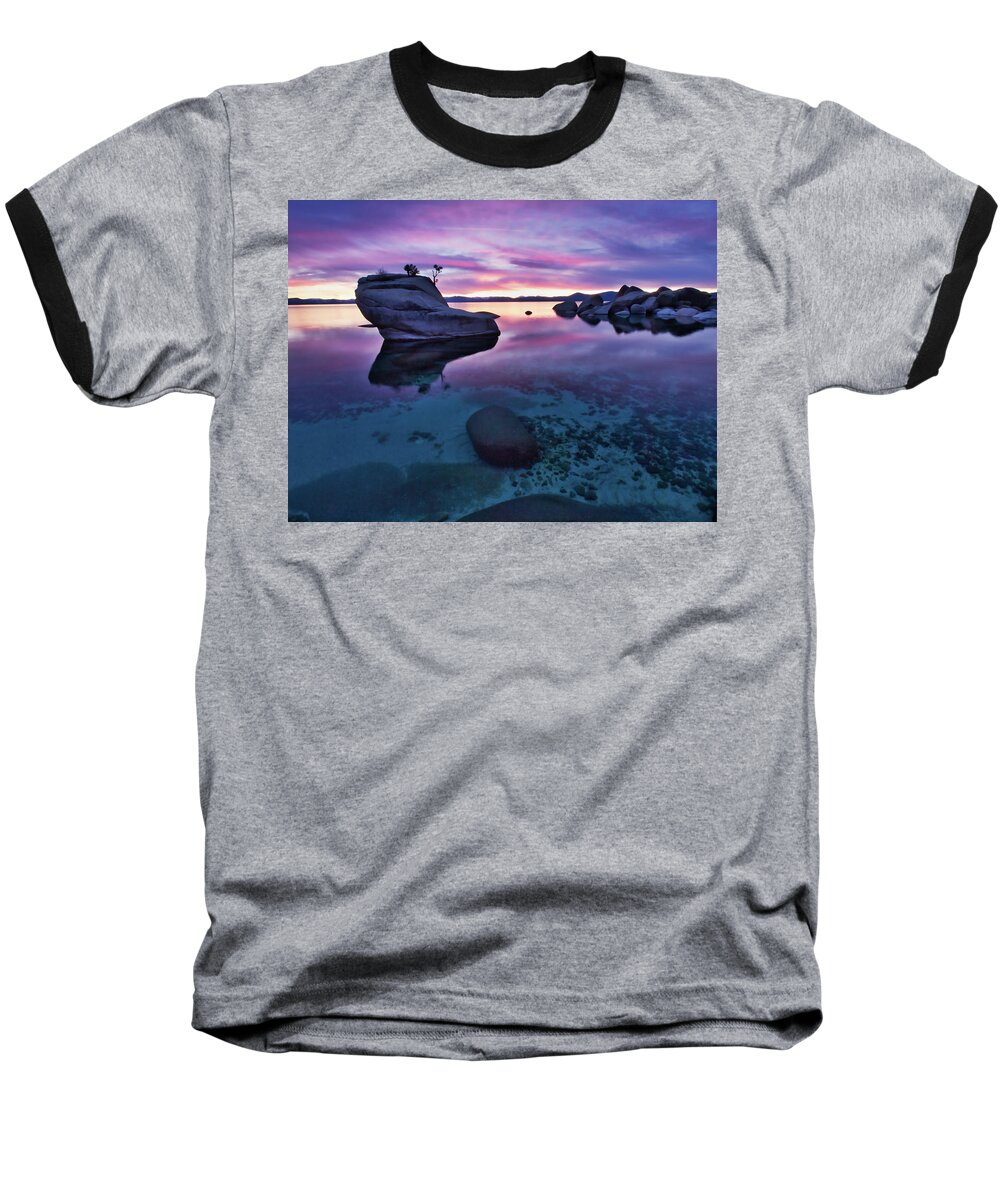 Lake Baseball T-Shirt featuring the photograph Transparent sunset by Martin Gollery