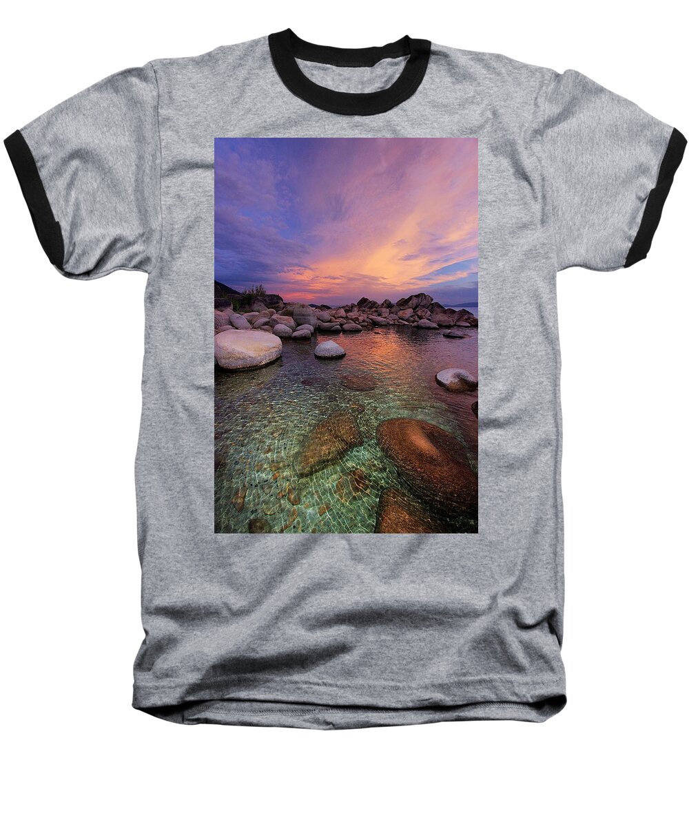 Lake Tahoe Baseball T-Shirt featuring the photograph Twilight Canvas by Sean Sarsfield