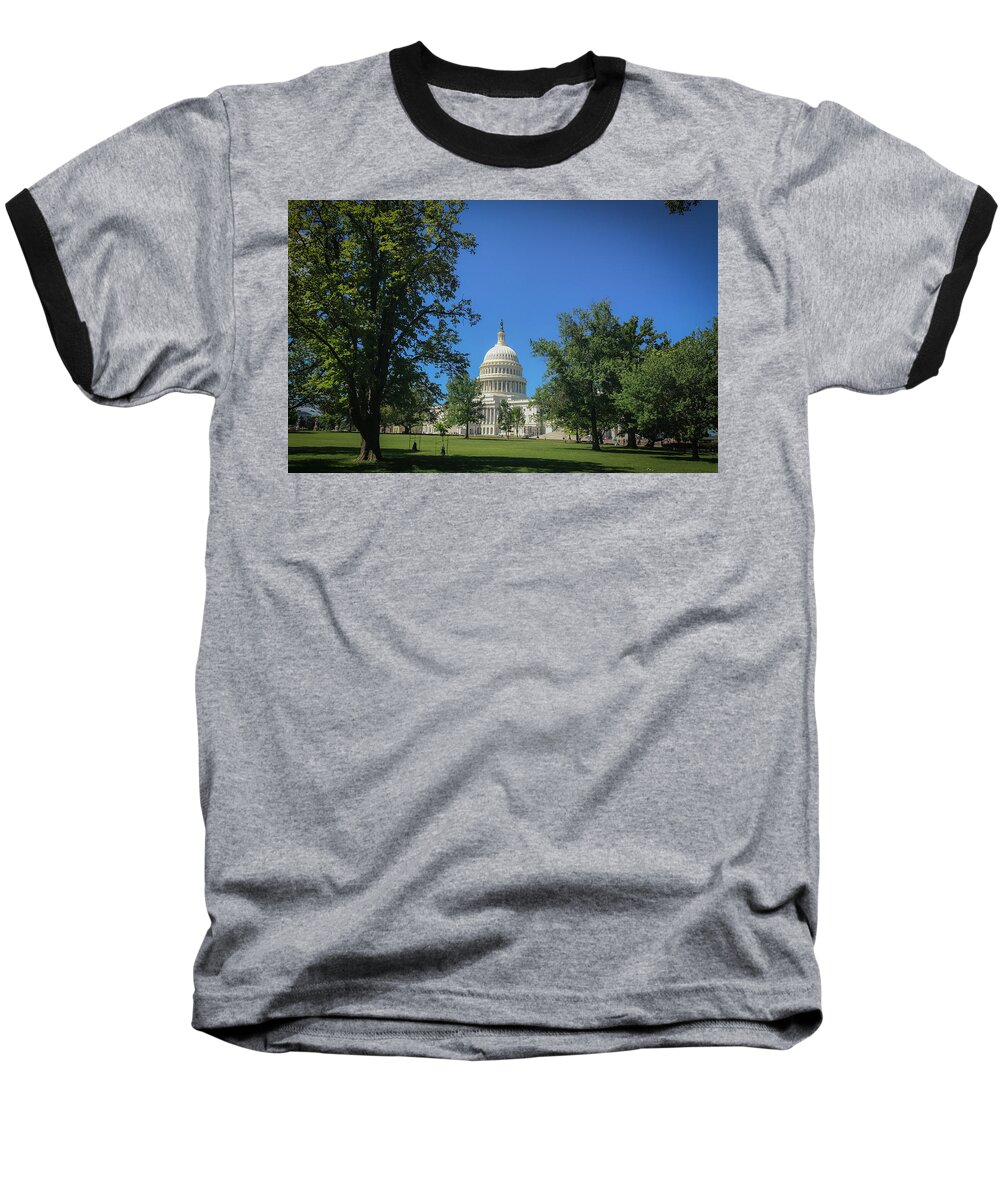 Us Capitol Baseball T-Shirt featuring the photograph US Capitol by Lora J Wilson