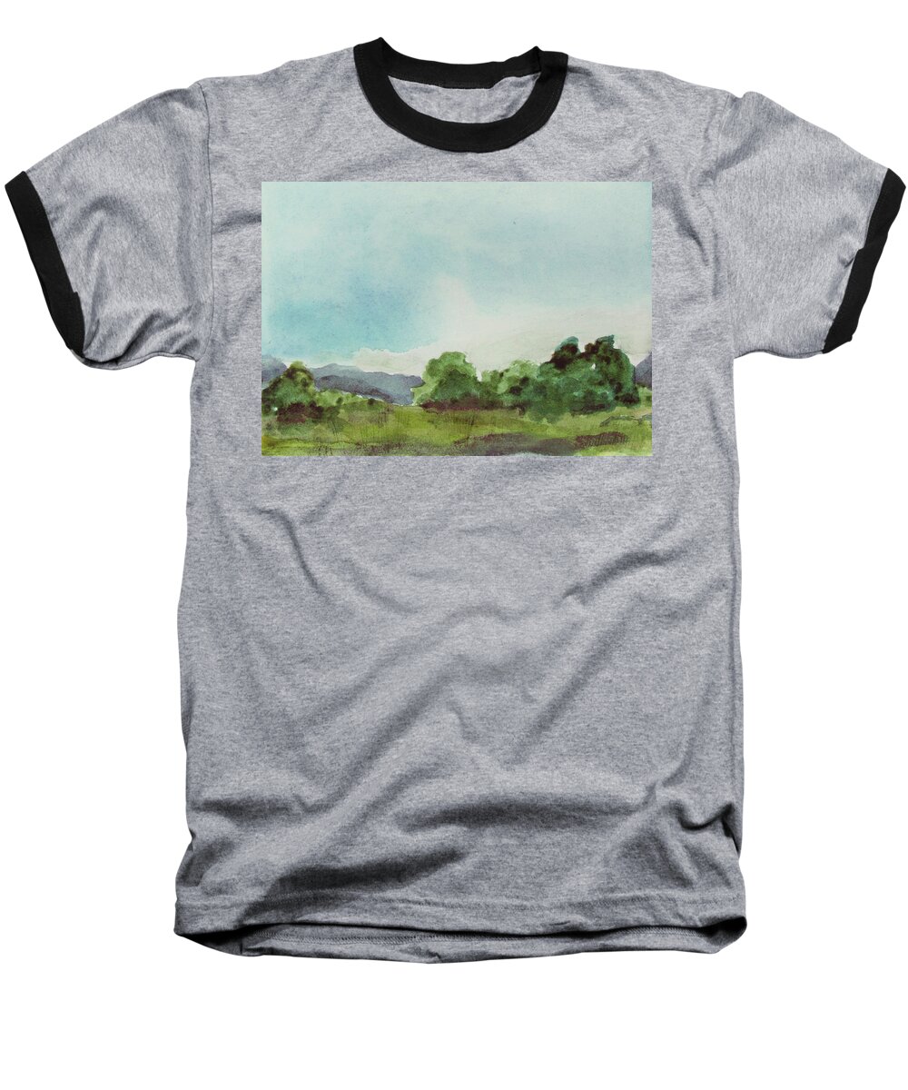Landscape Baseball T-Shirt featuring the painting Valley Lush by Kathleen Grace