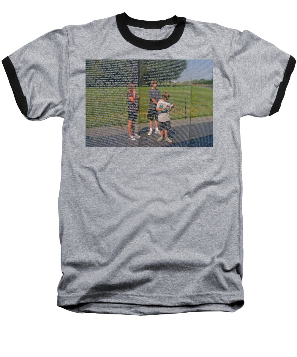 Vietnam Baseball T-Shirt featuring the photograph Reflecting Upon the Fallen by Anthony Jones