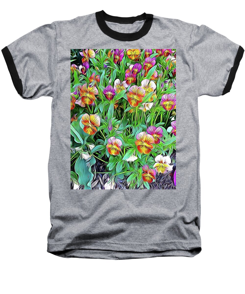 African Violet's A Blueish-purple Color Seen At The End Of The Spectrum Opposite Red.herbaceous Plant Baseball T-Shirt featuring the digital art Violets by Don Wright