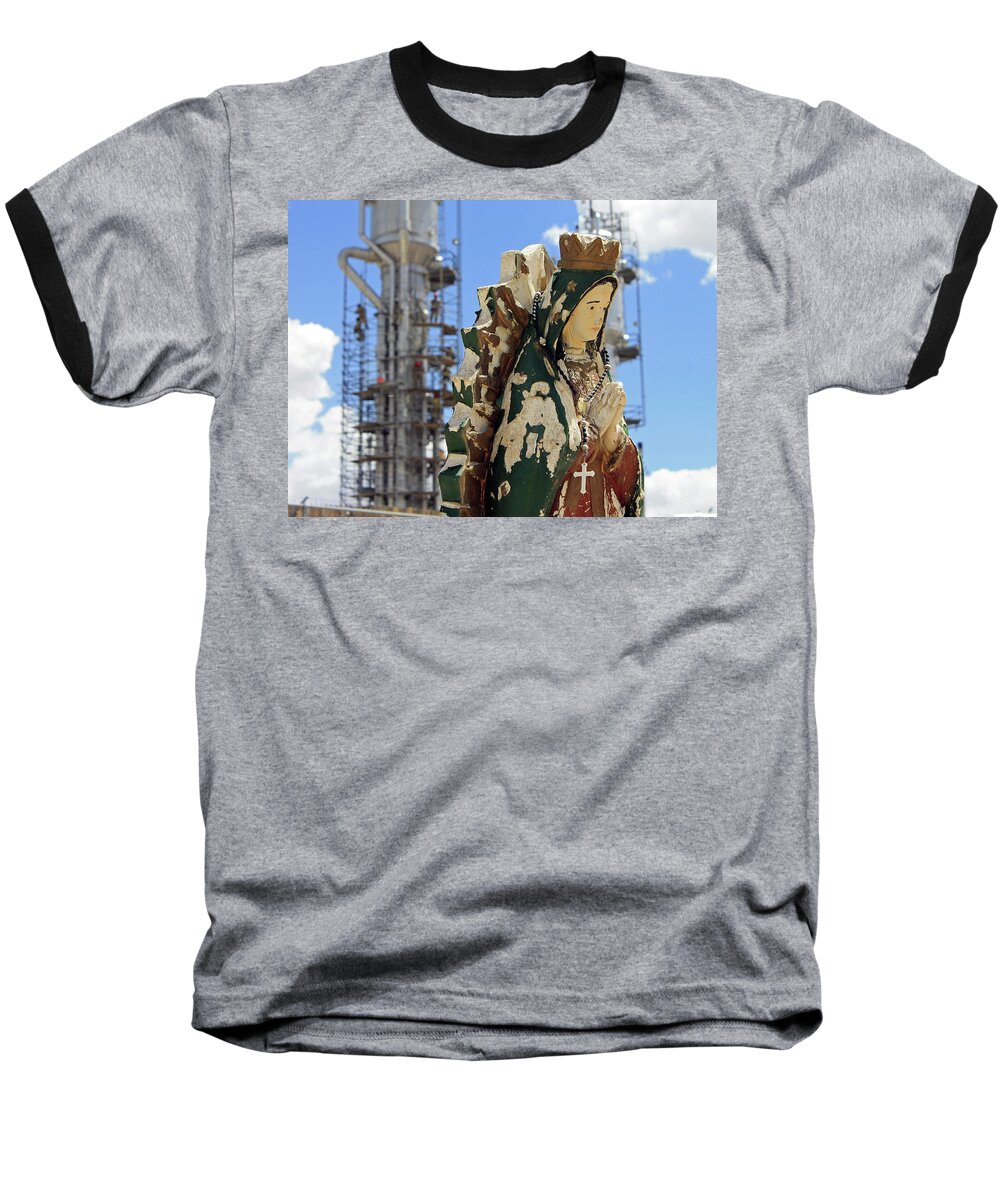 Landscape Baseball T-Shirt featuring the photograph Virgen and the Distillation Towers by Jonathan Thompson