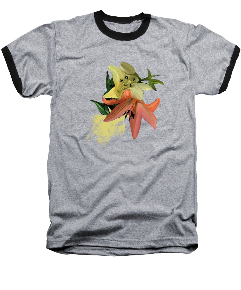 Floral Baseball T-Shirt featuring the digital art Voluntary by Gina Harrison