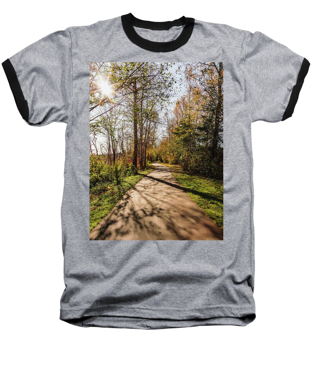 Landscapes Baseball T-Shirt featuring the photograph Walking In The Shadows by Claude Dalley