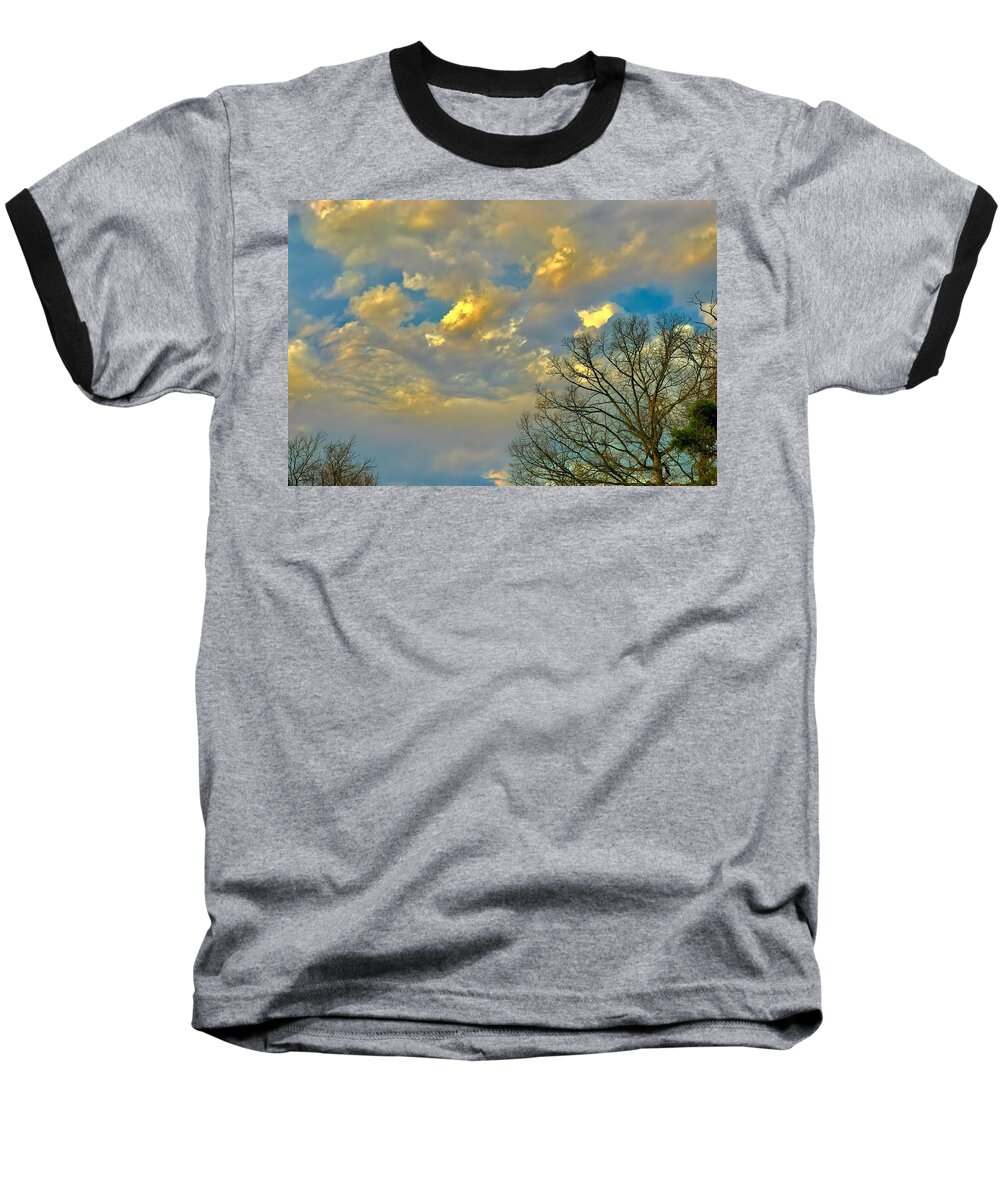  Baseball T-Shirt featuring the photograph Warm and Cool Sky by Jack Wilson