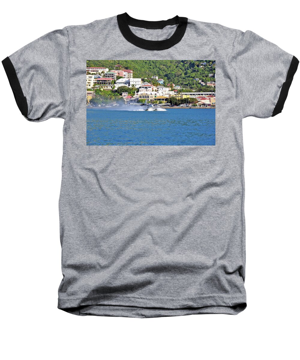 Seaplane Baseball T-Shirt featuring the photograph Water Launch by Climate Change VI - Sales