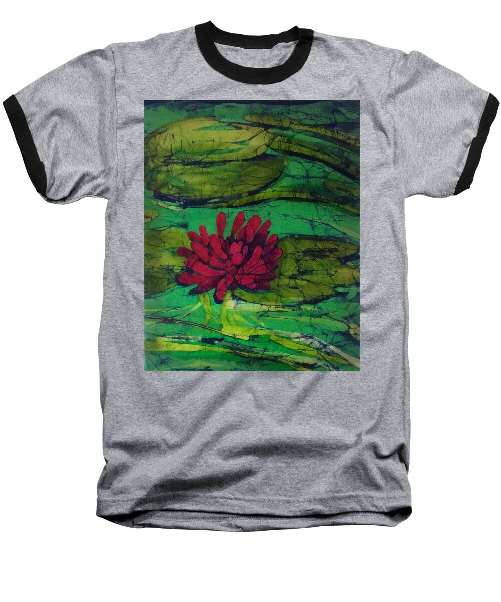 Water Lily Baseball T-Shirt featuring the tapestry - textile Water Lily by Kay Shaffer