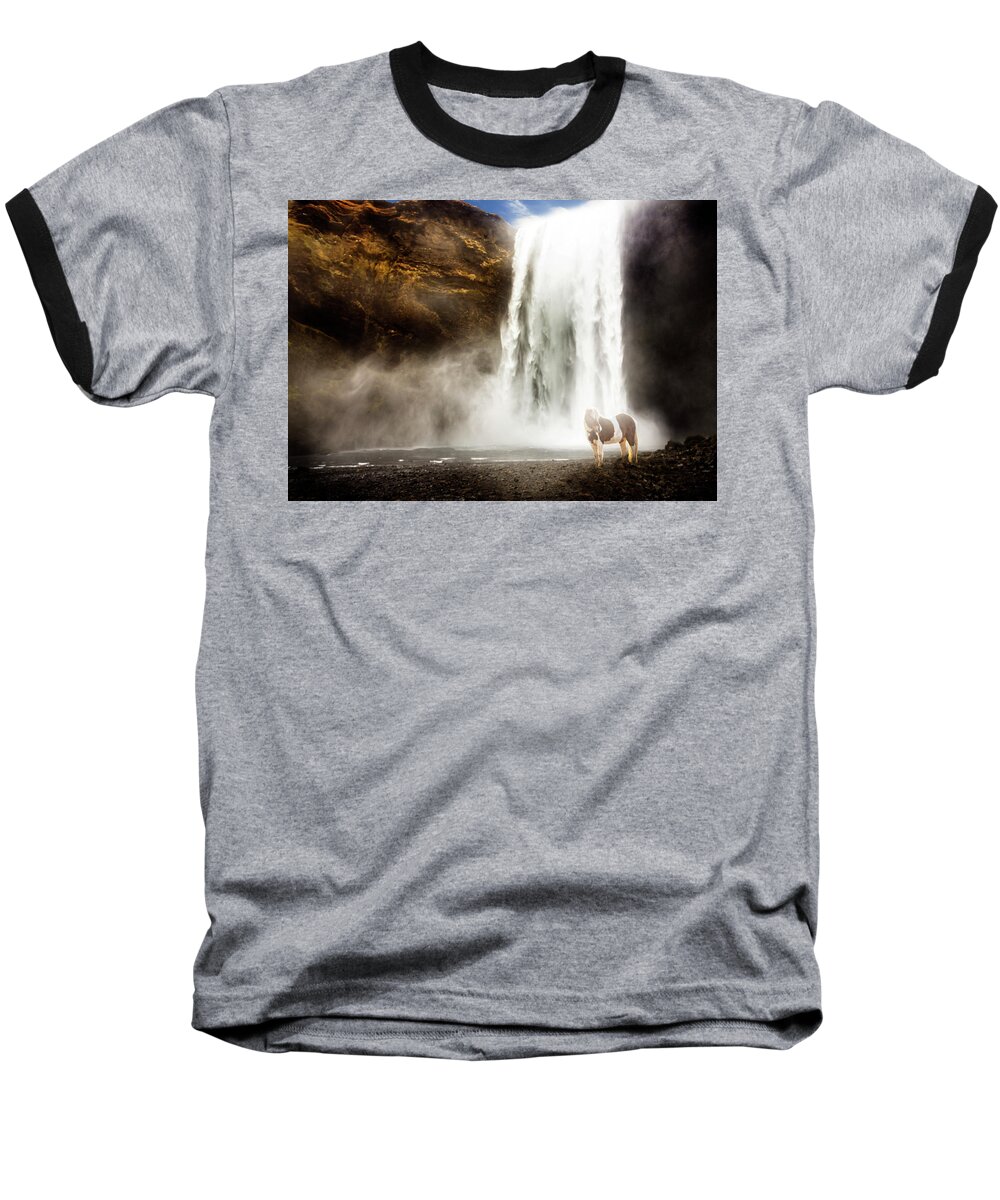 Horse Baseball T-Shirt featuring the photograph Waterfall #1 by Kathryn McBride