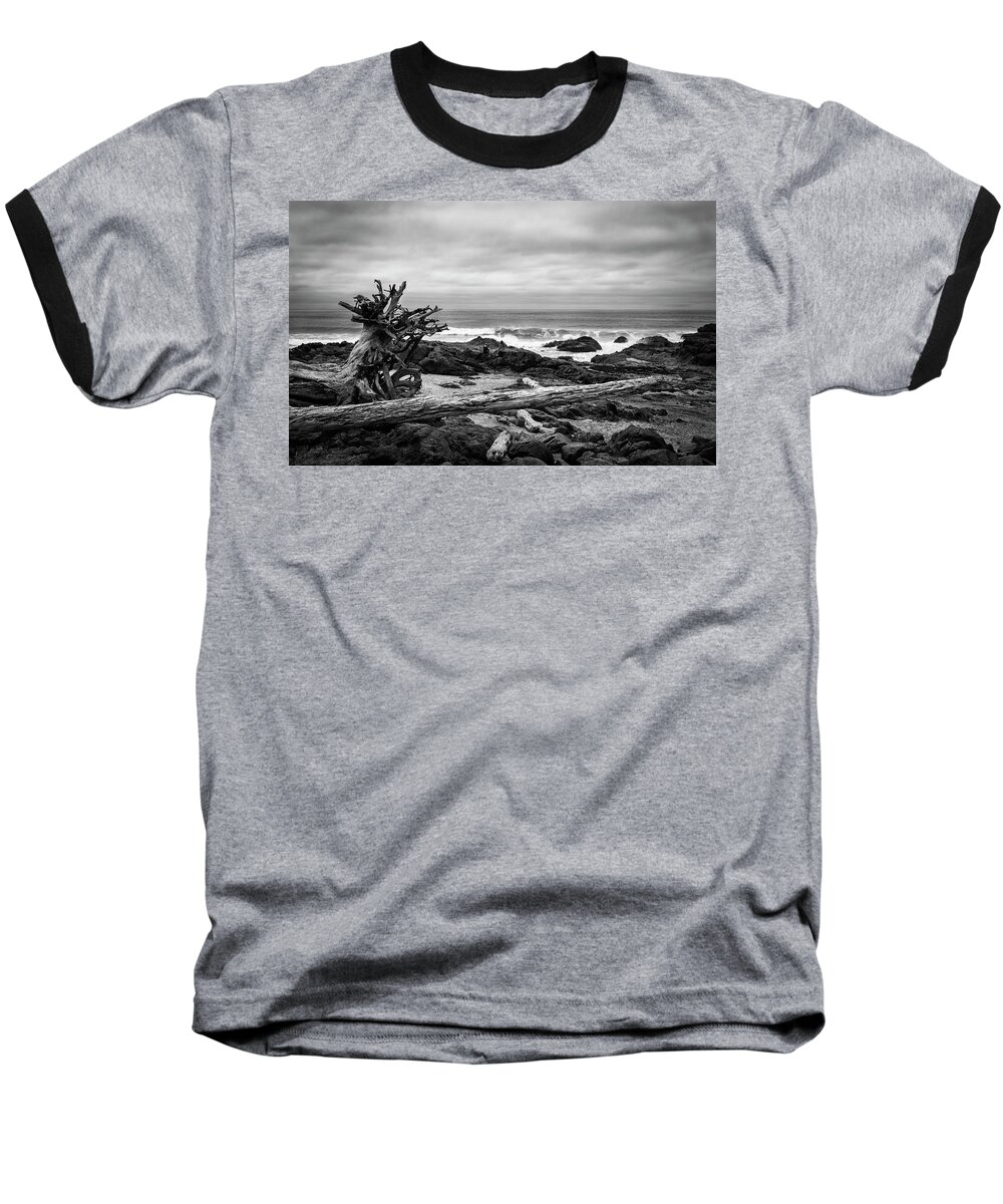 Black And White Baseball T-Shirt featuring the photograph Wave Watching by Steven Clark