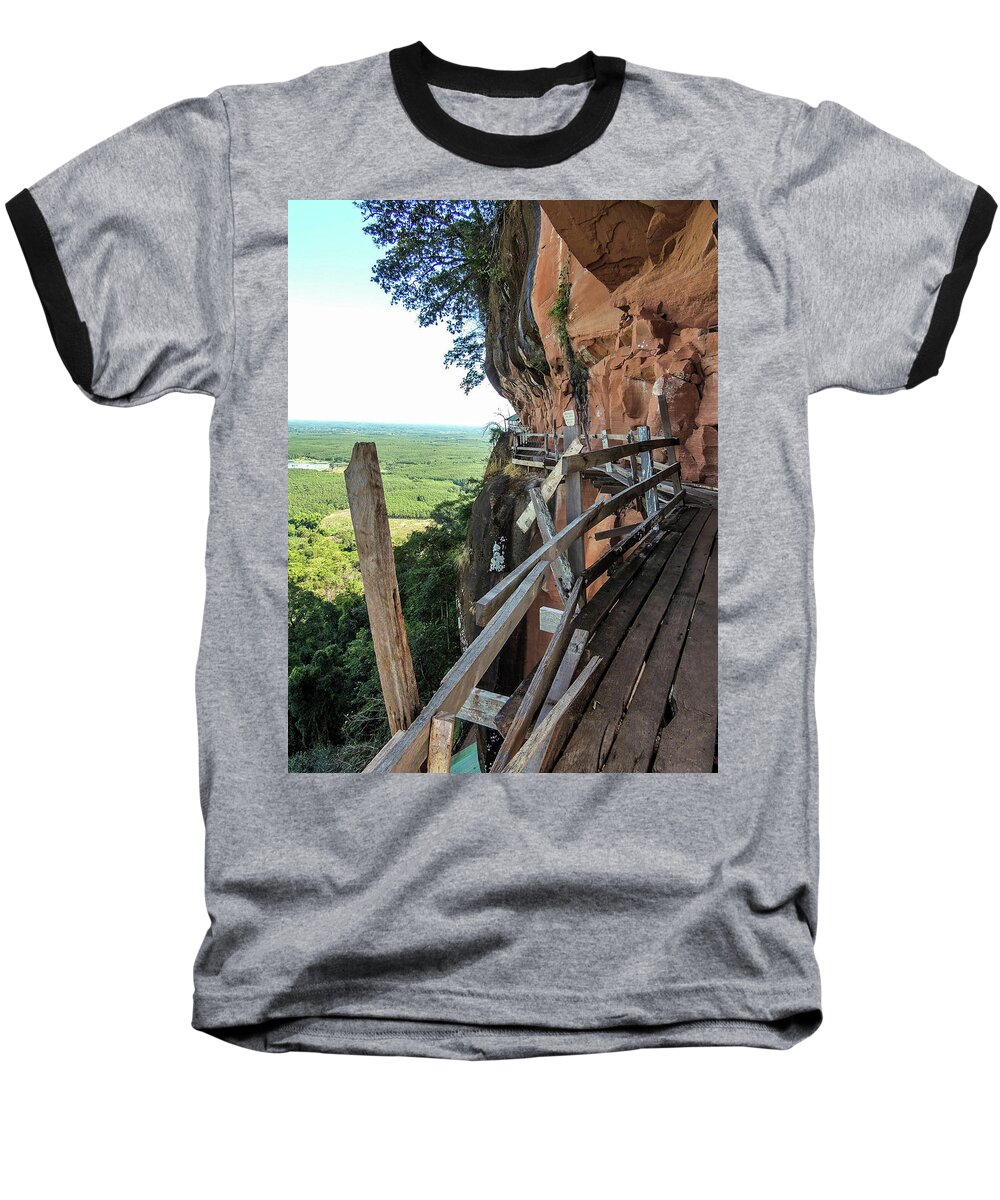 Issan Baseball T-Shirt featuring the photograph We take our guests here if they are brave enough by Jeremy Holton