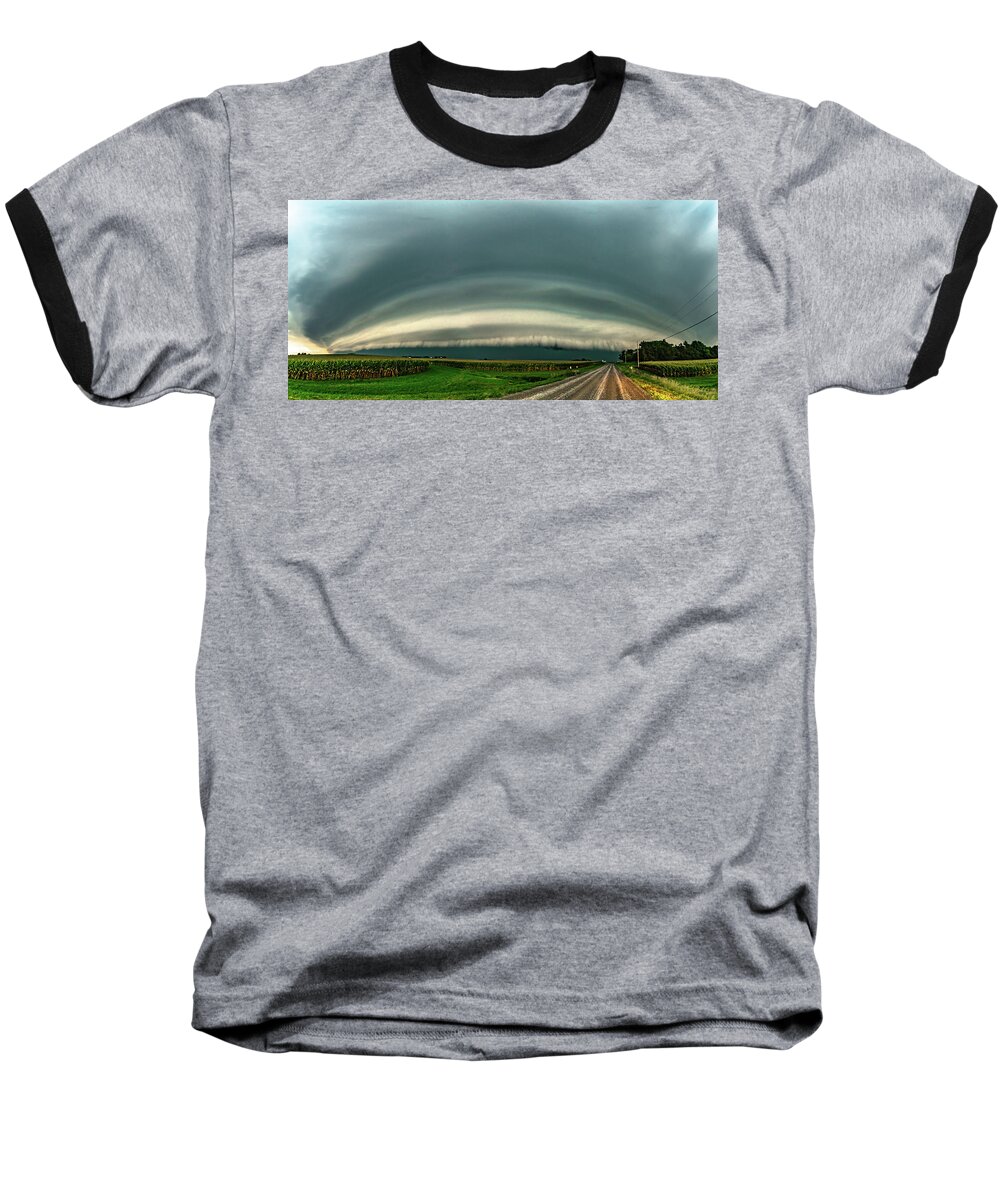 Panoramic Baseball T-Shirt featuring the photograph West Liberty Shelf Pano by Paul Brooks