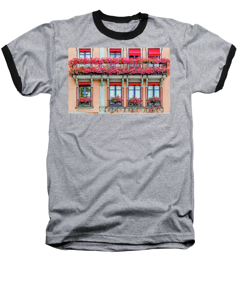 Troyes Baseball T-Shirt featuring the photograph Windows of Troyes, France by Marcy Wielfaert