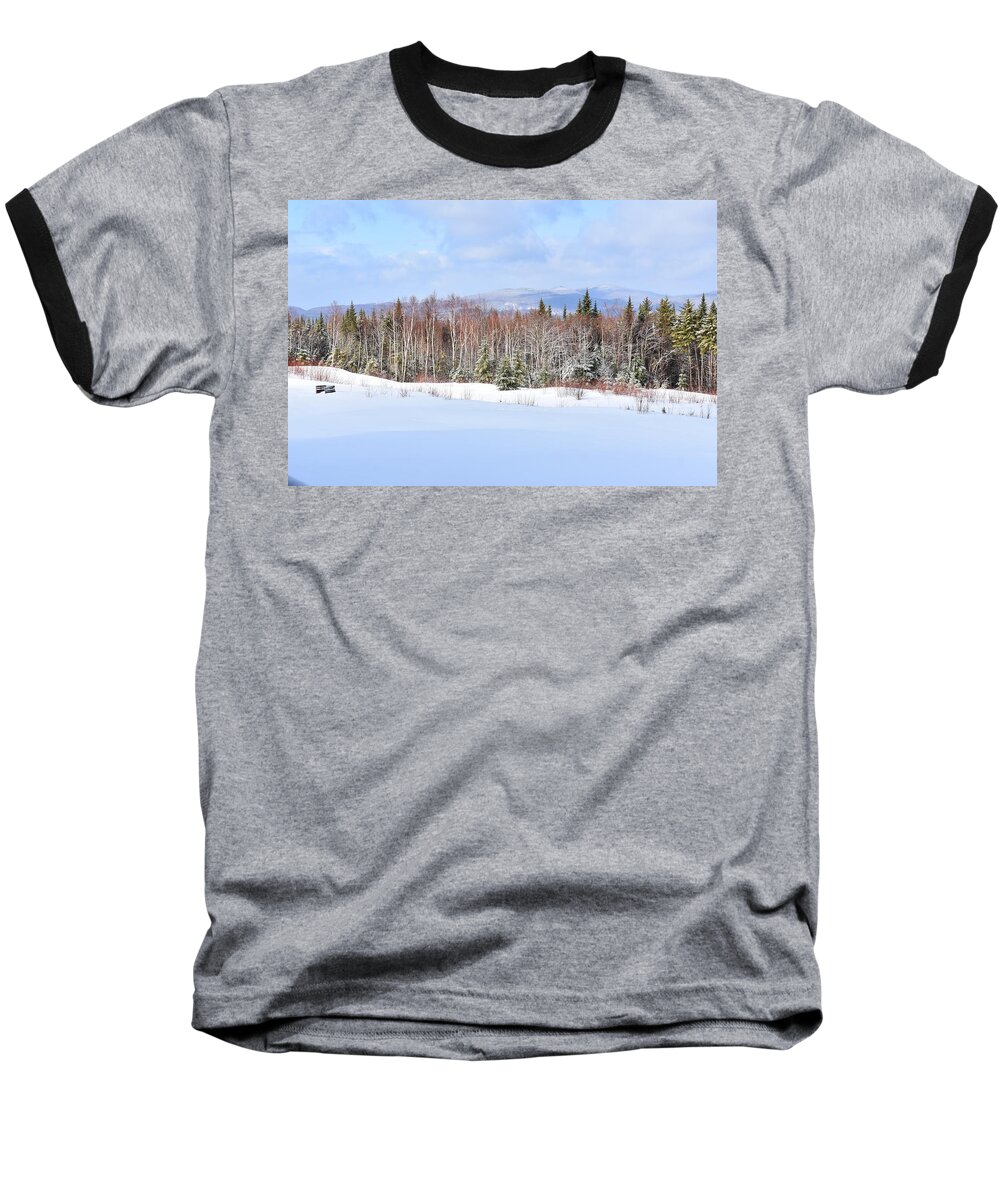Maine Baseball T-Shirt featuring the photograph Winter Morning in Maine by Nina Kindred