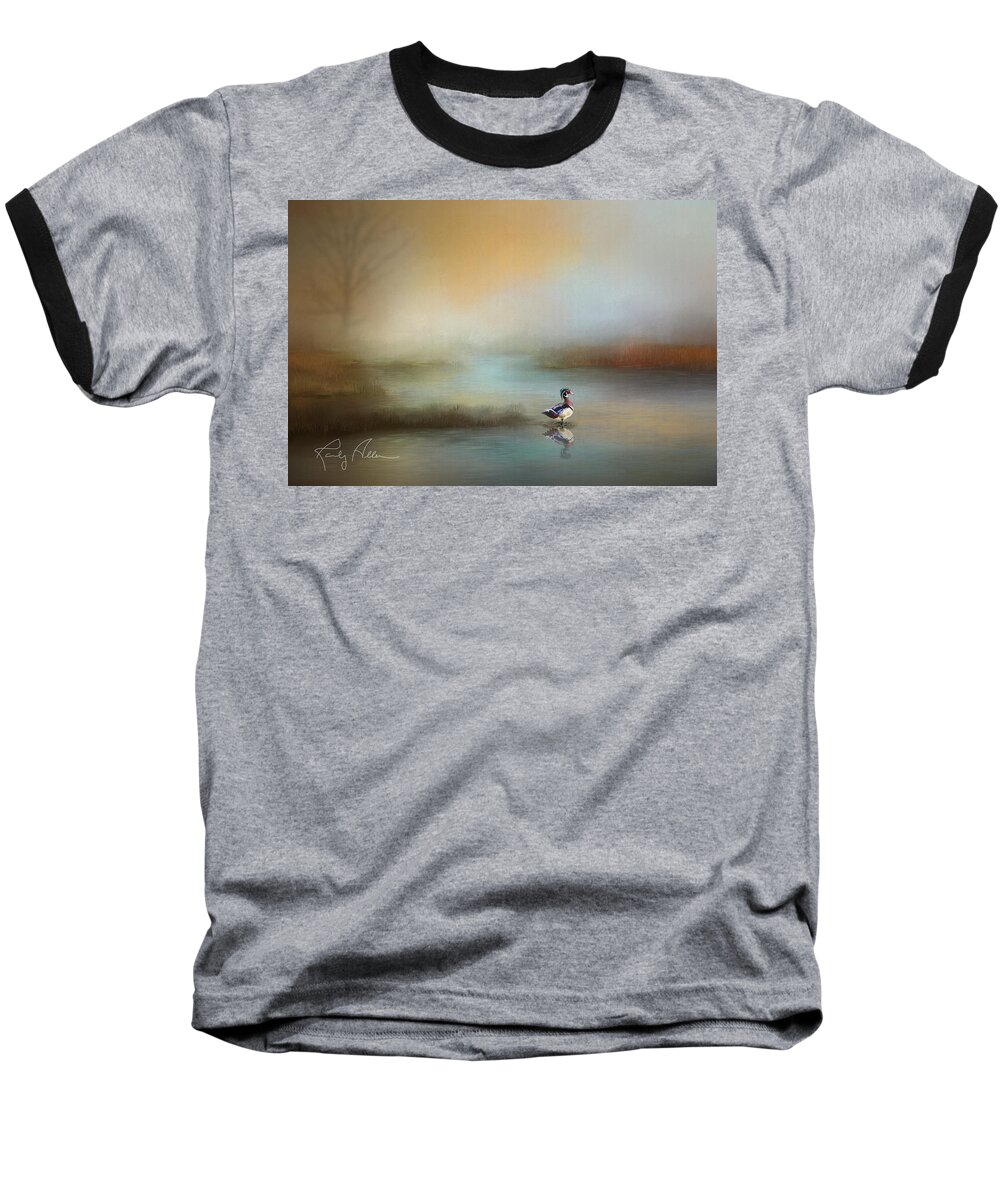 Randy Allen Baseball T-Shirt featuring the photograph Wood Duck by Randall Allen