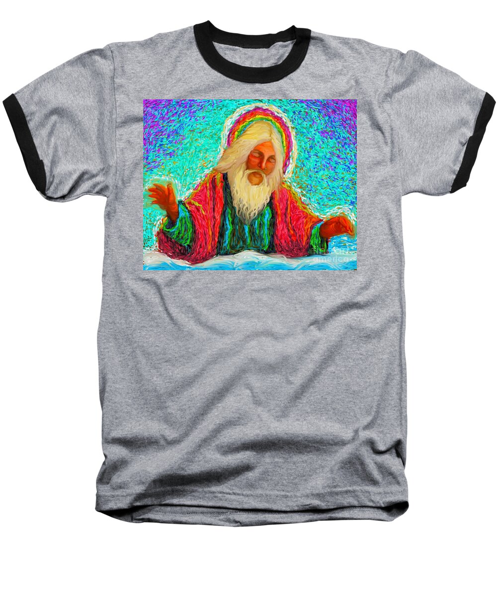 Yhwh Baseball T-Shirt featuring the painting YHWH over us by Hidden Mountain