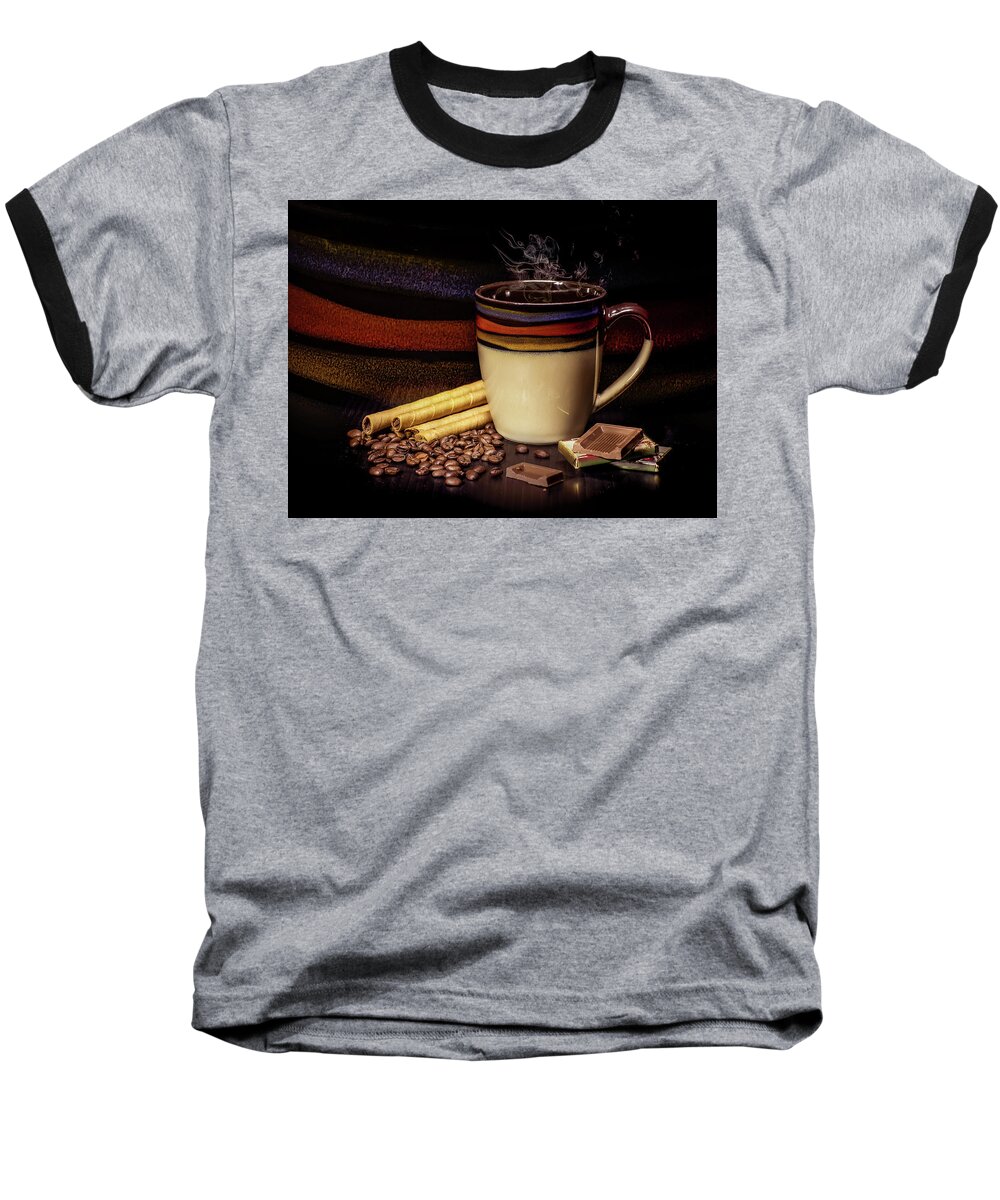 Coffee Baseball T-Shirt featuring the photograph Coffee time #1 by Anna Rumiantseva