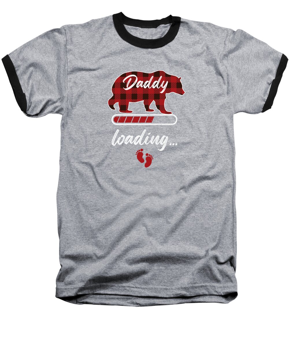 Papa Bear Baseball T-Shirt featuring the digital art Daddy Bear Loading Pregnancy Dad Father Birth #1 by Toms Tee Store
