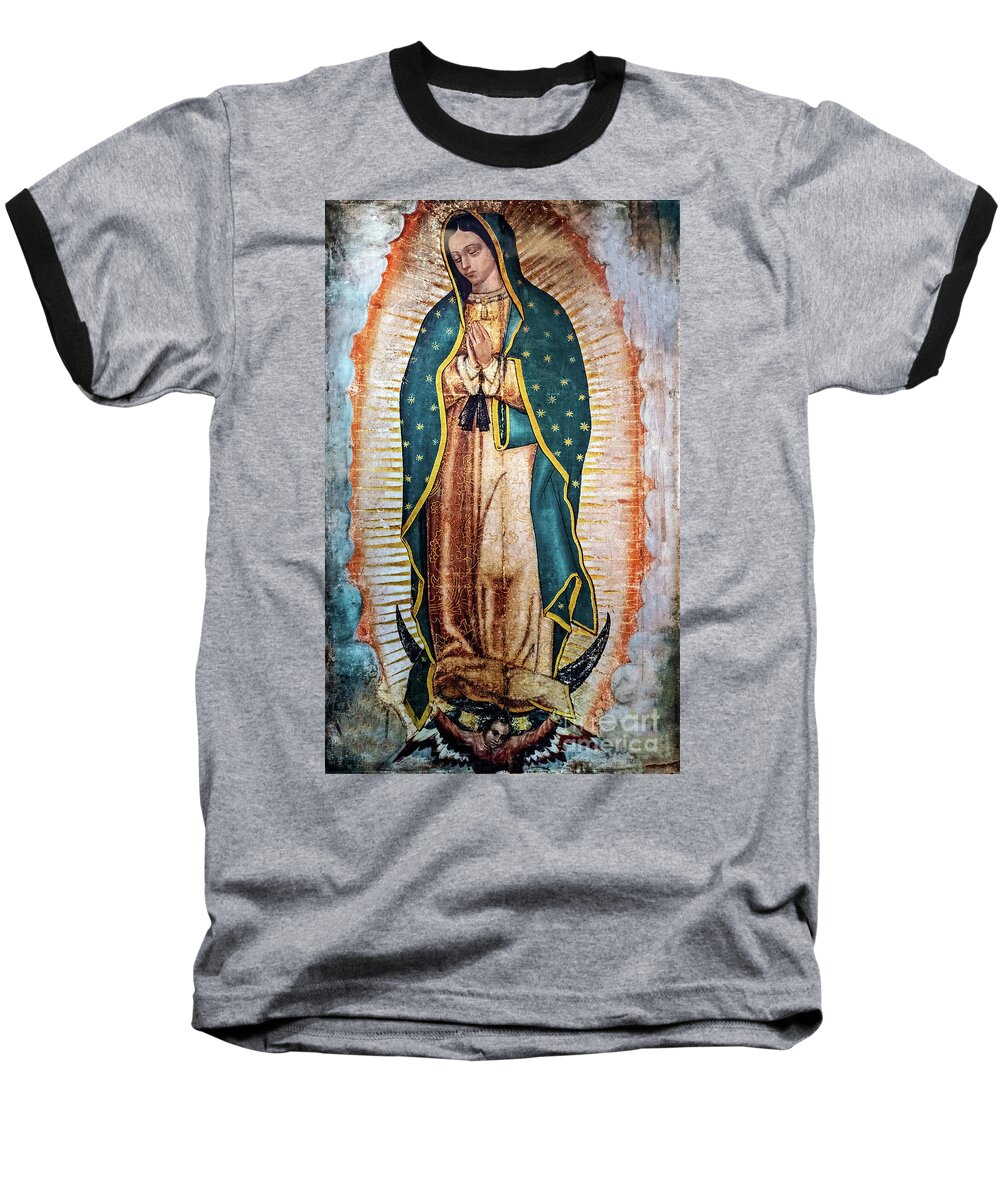 Religion Baseball T-Shirt featuring the photograph Image of our lady of guadalupe is located in the new basilica, Mexico #1 by Marek Poplawski
