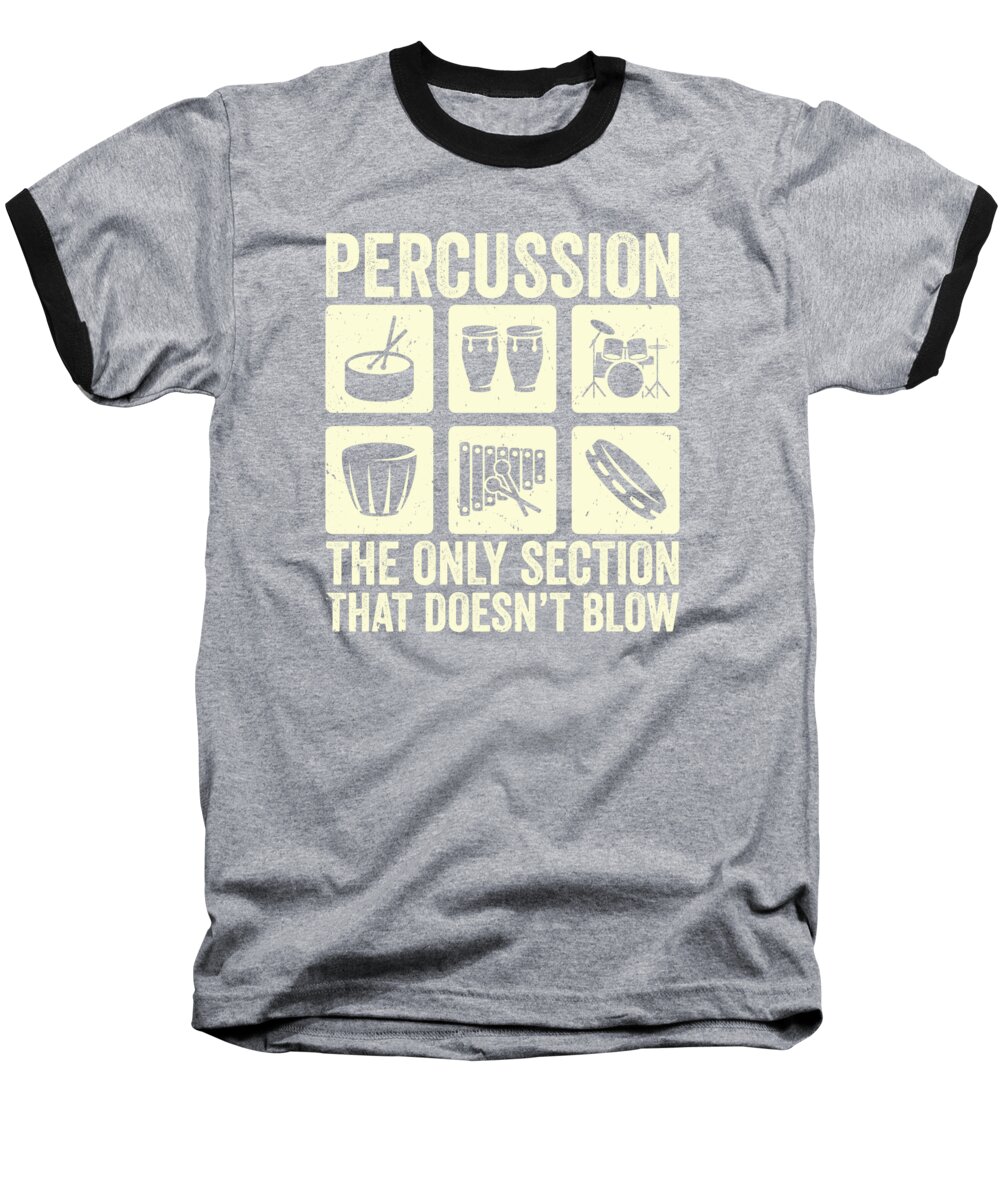 Drummer Baseball T-Shirt featuring the digital art Percussion Drummer Drumming Drum Set #1 by Toms Tee Store