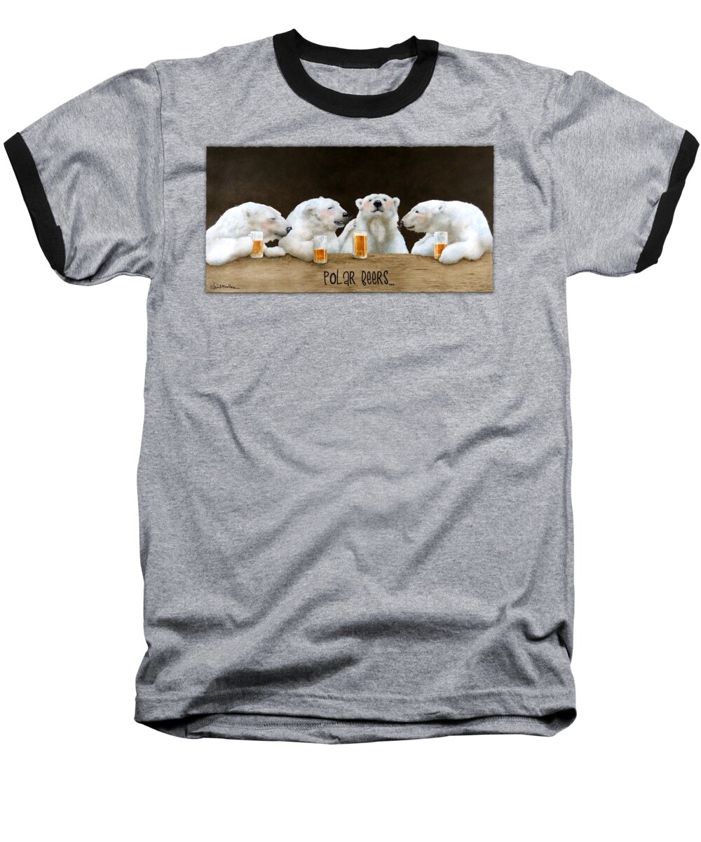 Bears Baseball T-Shirt featuring the painting Polar Beers... #2 by Will Bullas