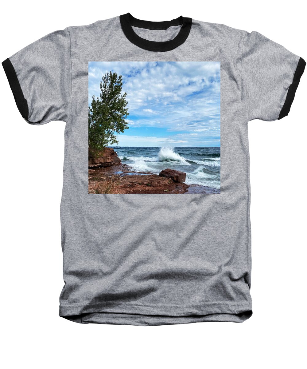 Superior Baseball T-Shirt featuring the photograph Superior Waves #1 by Jill Laudenslager