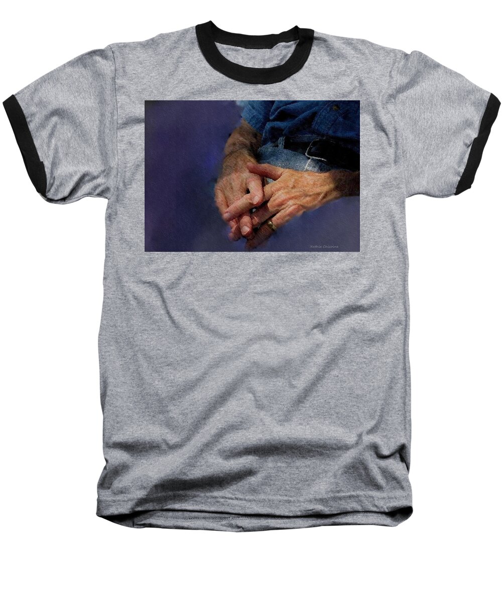Photographic Art Baseball T-Shirt featuring the digital art Waiting #1 by Kathie Chicoine