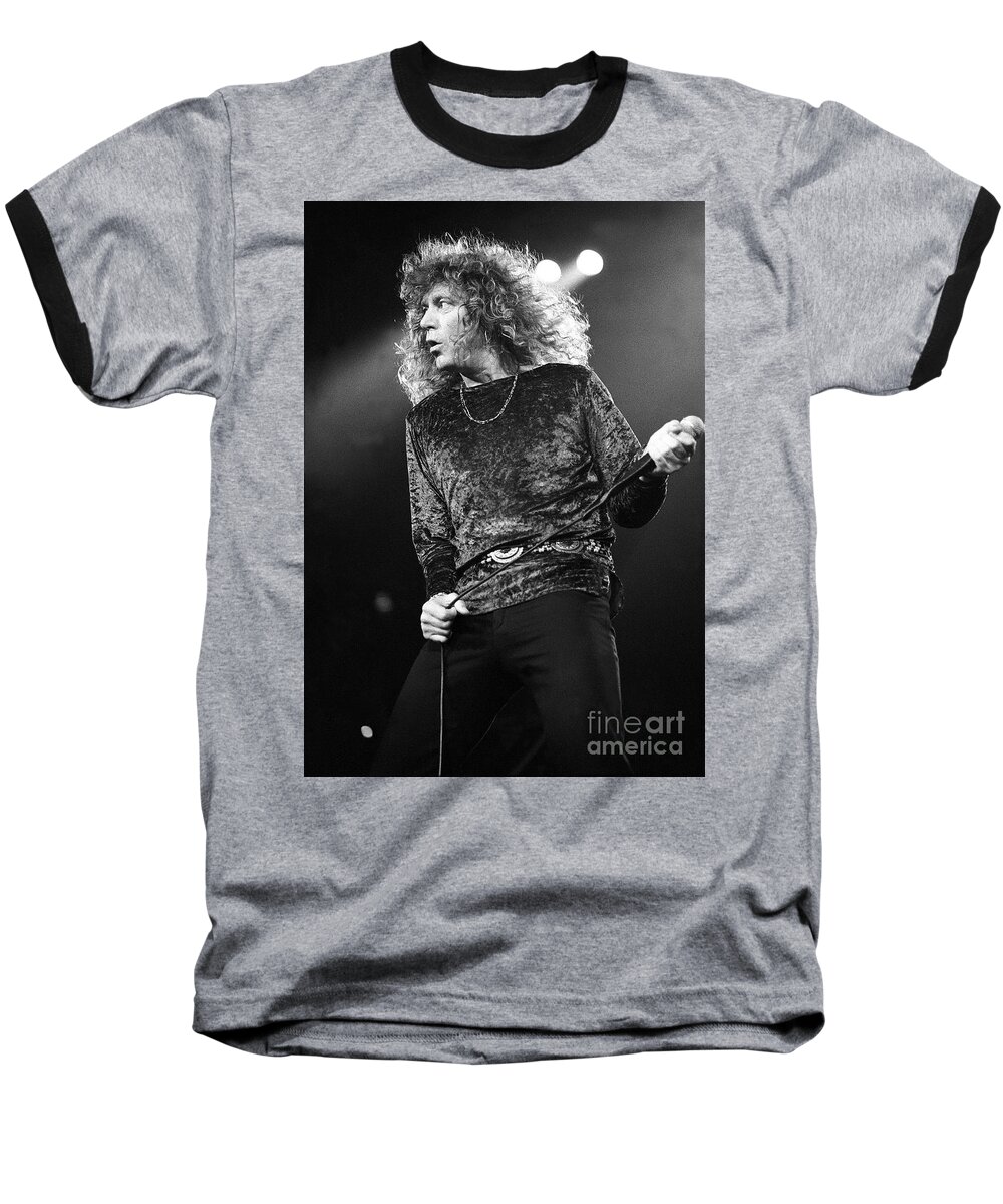 Singer Baseball T-Shirt featuring the photograph Robert Plant #12 by Concert Photos