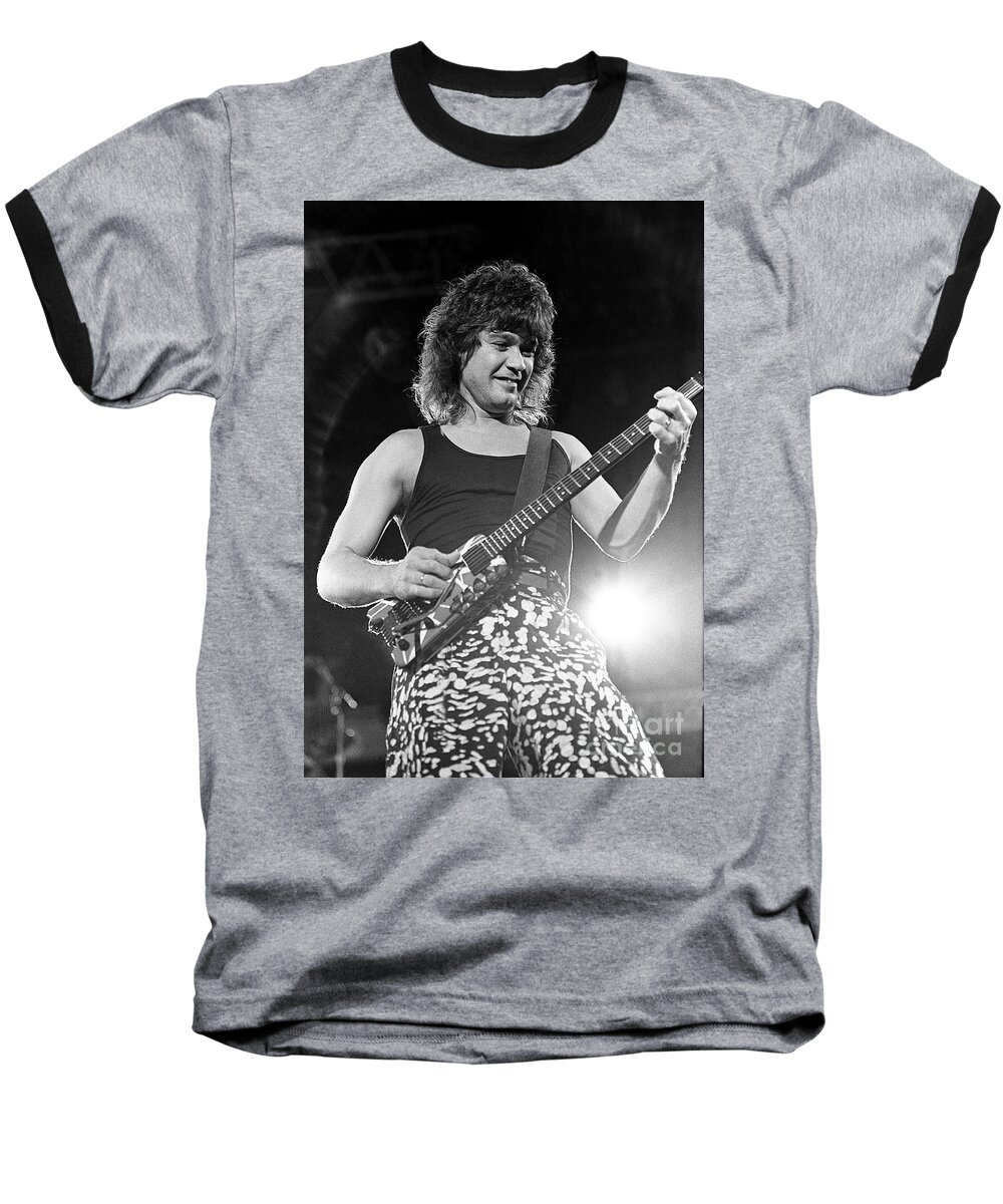 Musician Baseball T-Shirt featuring the photograph Eddie Van Halen #17 by Concert Photos