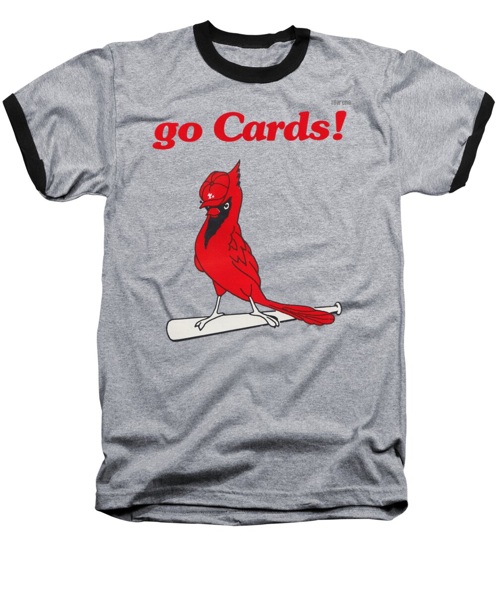 1976 Baseball T-Shirt featuring the mixed media 1976 St, Louis Cardinals Go Cards by Row One Brand