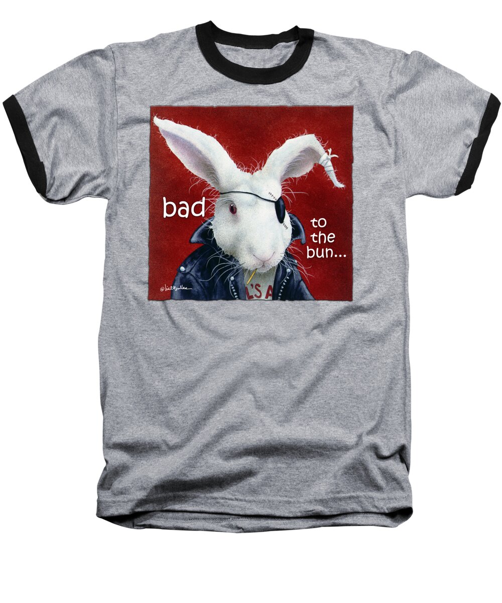 Art Baseball T-Shirt featuring the painting Bad To The Bun... #2 by Will Bullas