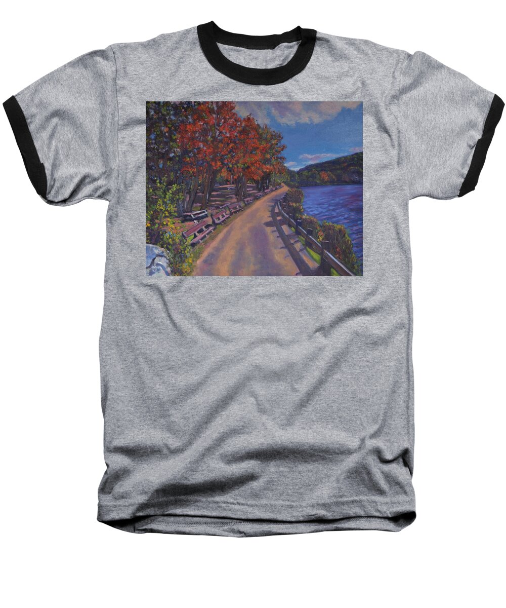 Park Baseball T-Shirt featuring the painting Bear Mountain #2 by Beth Riso