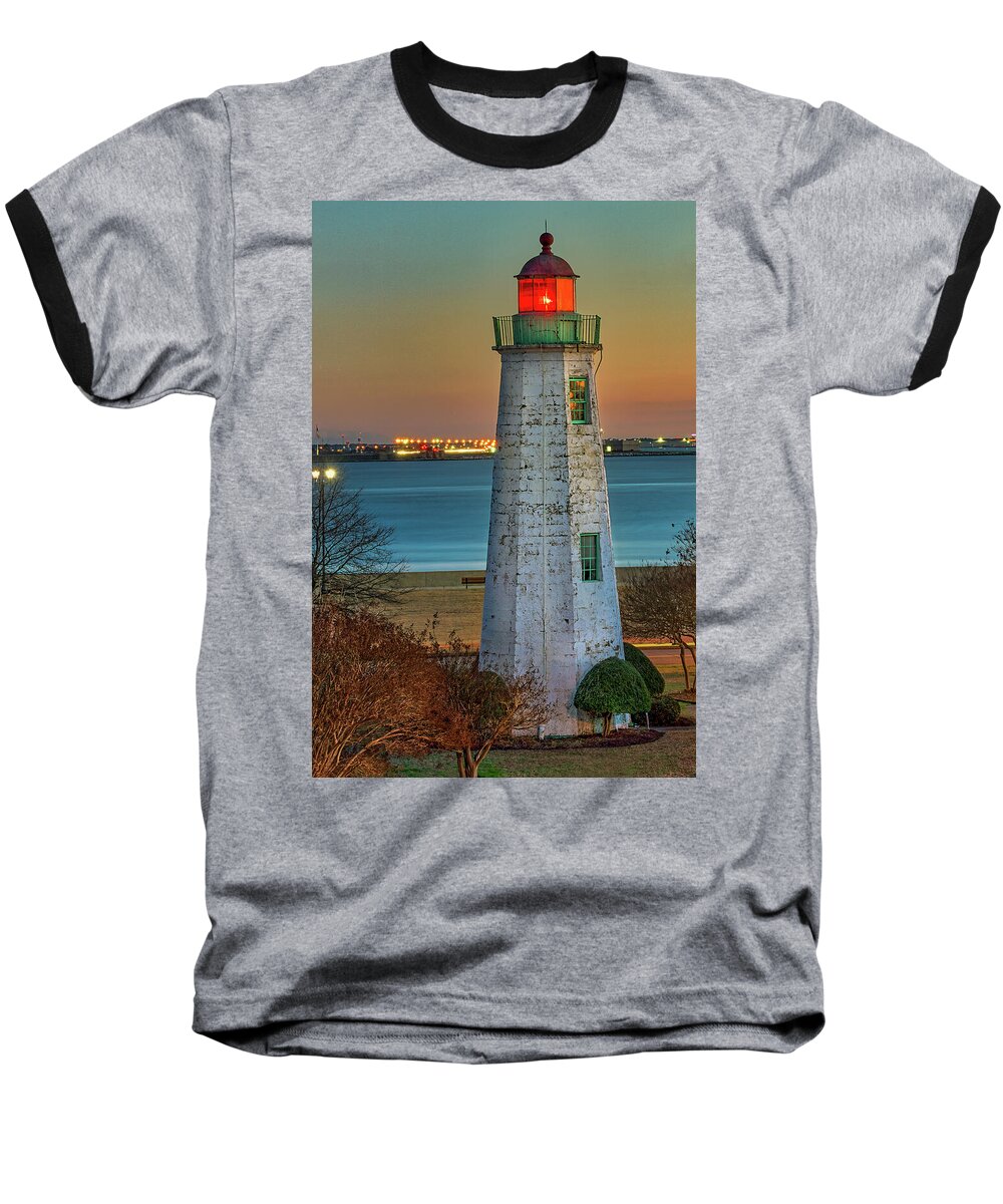 Fort Monroe Baseball T-Shirt featuring the photograph Old Point Comfort Light #2 by Jerry Gammon