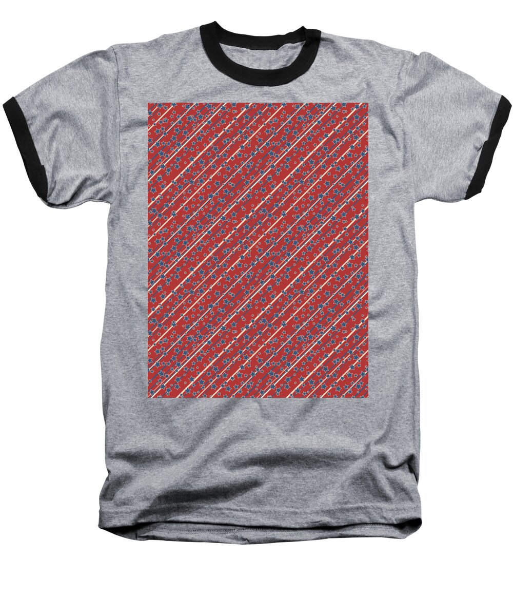Patriotism Baseball T-Shirt featuring the digital art Patriotic Pattern United States Of America USA #28 by Mister Tee
