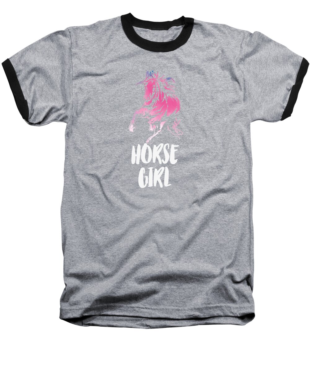 Horse Baseball T-Shirt featuring the digital art Horse Water Color Horse Girl Just A Girl Who Love Horses #4 by Toms Tee Store