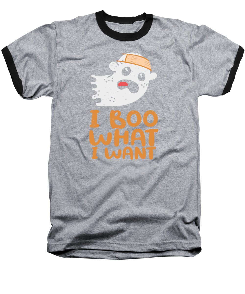 Halloween Baseball T-Shirt featuring the digital art I Boo What I Want Funny Halloween Ghost #4 by Toms Tee Store