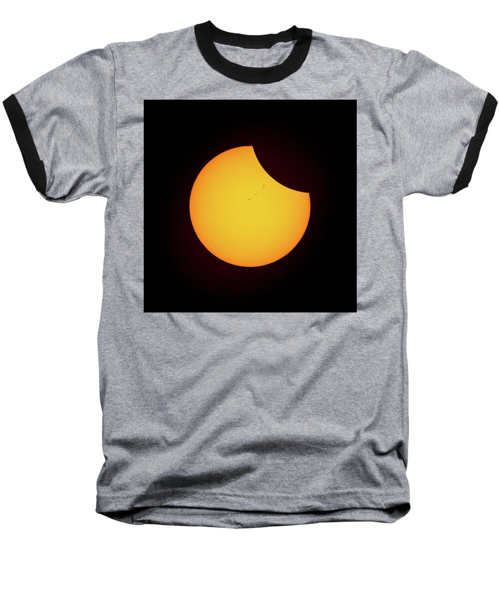 Solar Eclipse Baseball T-Shirt featuring the photograph Partial Solar Eclipse #1 by David Beechum