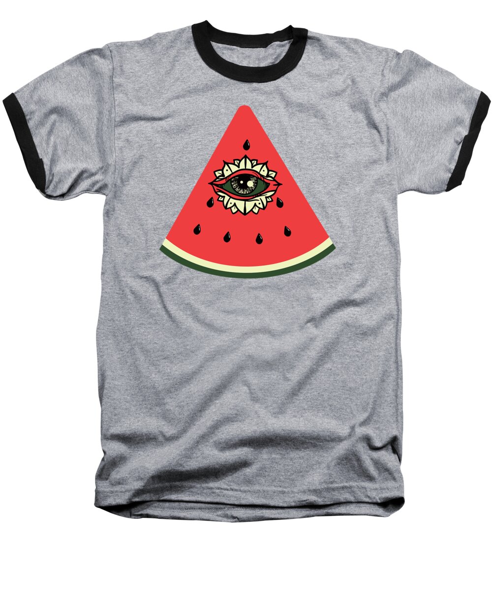 Watermelon Baseball T-Shirt featuring the digital art Watermelon #4 by Mercoat UG Haftungsbeschraenkt