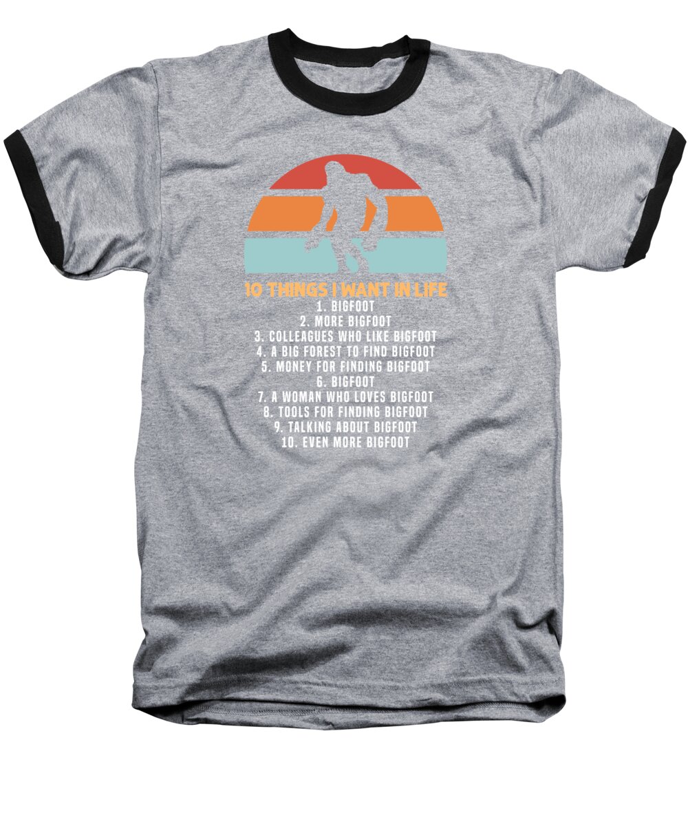 Bigfoot Baseball T-Shirt featuring the digital art Bigfoot Sasquatch Yeti Hike and Seek #6 by Toms Tee Store