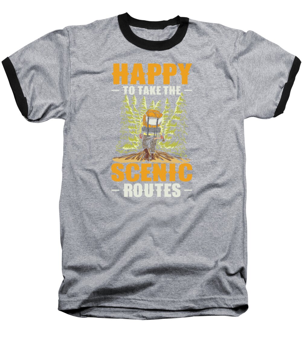 Mountain Hiking Baseball T-Shirt featuring the digital art Mountain Hiking Fathers Day Wildlife Dad Climbing #7 by Toms Tee Store