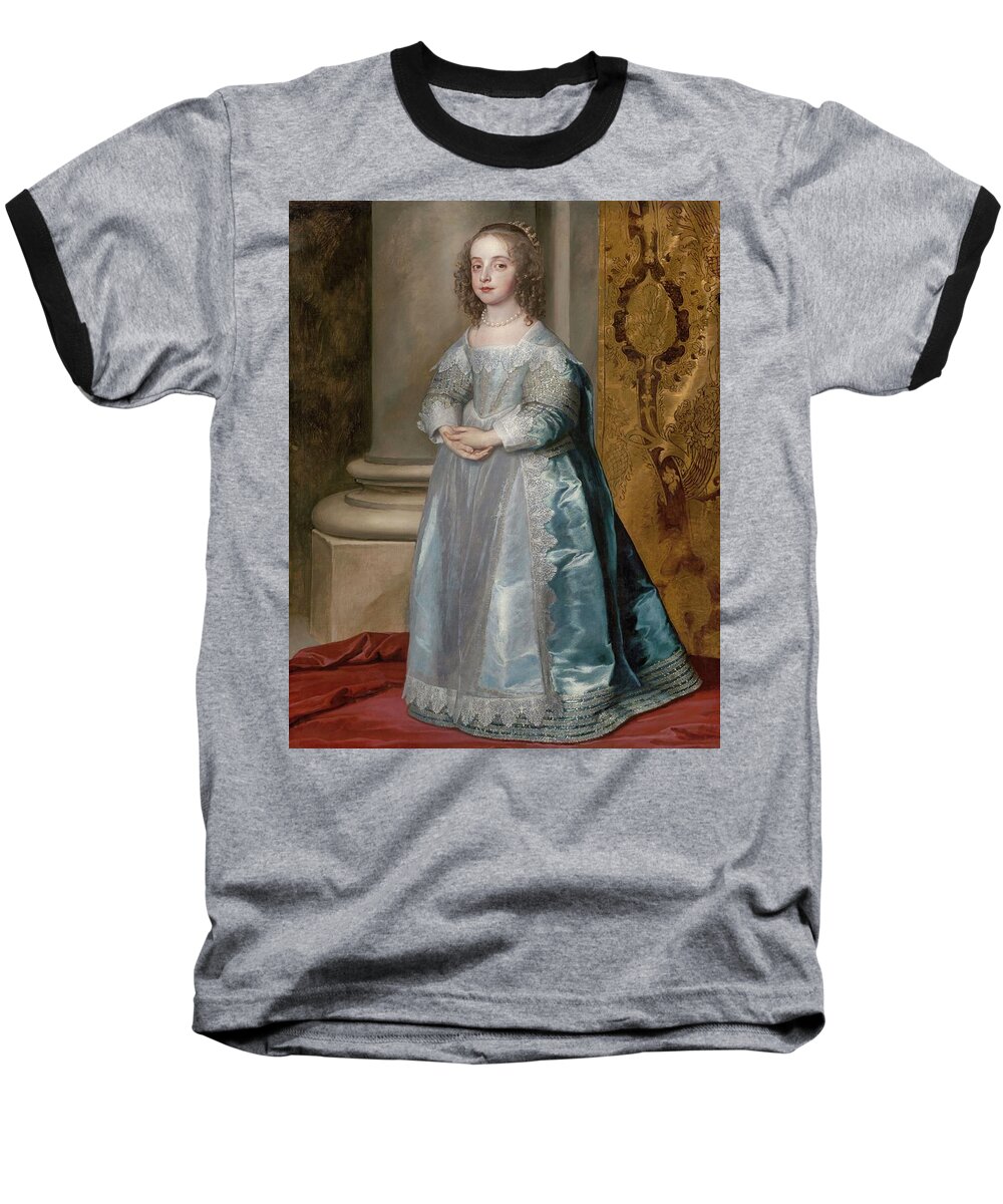 Princess Mary Baseball T-Shirt featuring the painting Princess Mary, Daughter of Charles I #7 by Anthony van Dyck
