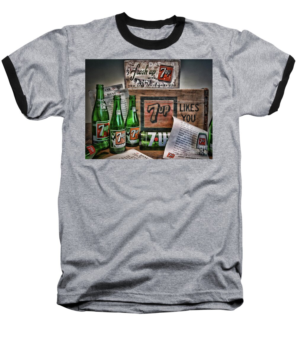 Paul Ward Baseball T-Shirt featuring the photograph 7UP Soda Collection by Paul Ward