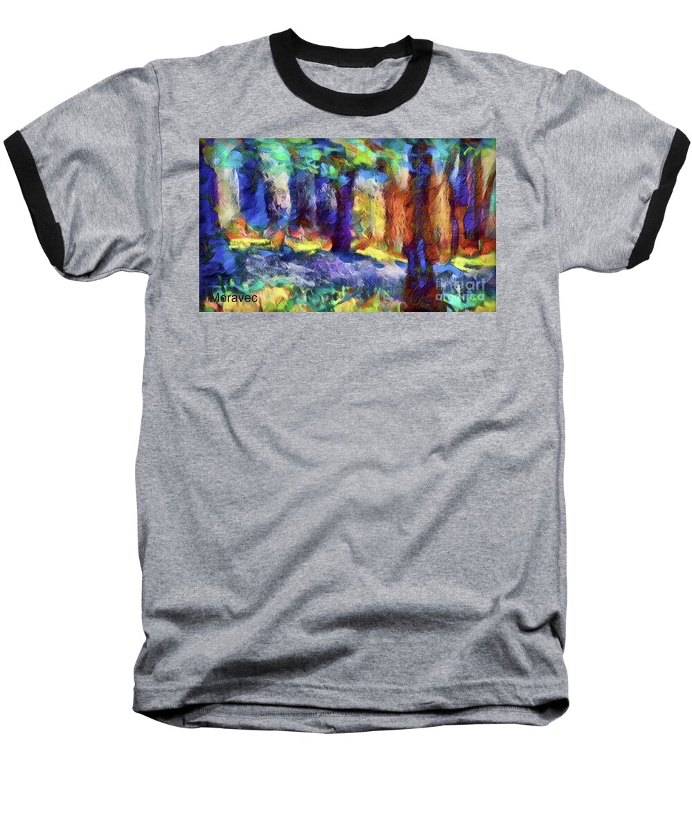  Baseball T-Shirt featuring the pastel A Dream of Trees by Shirley Moravec