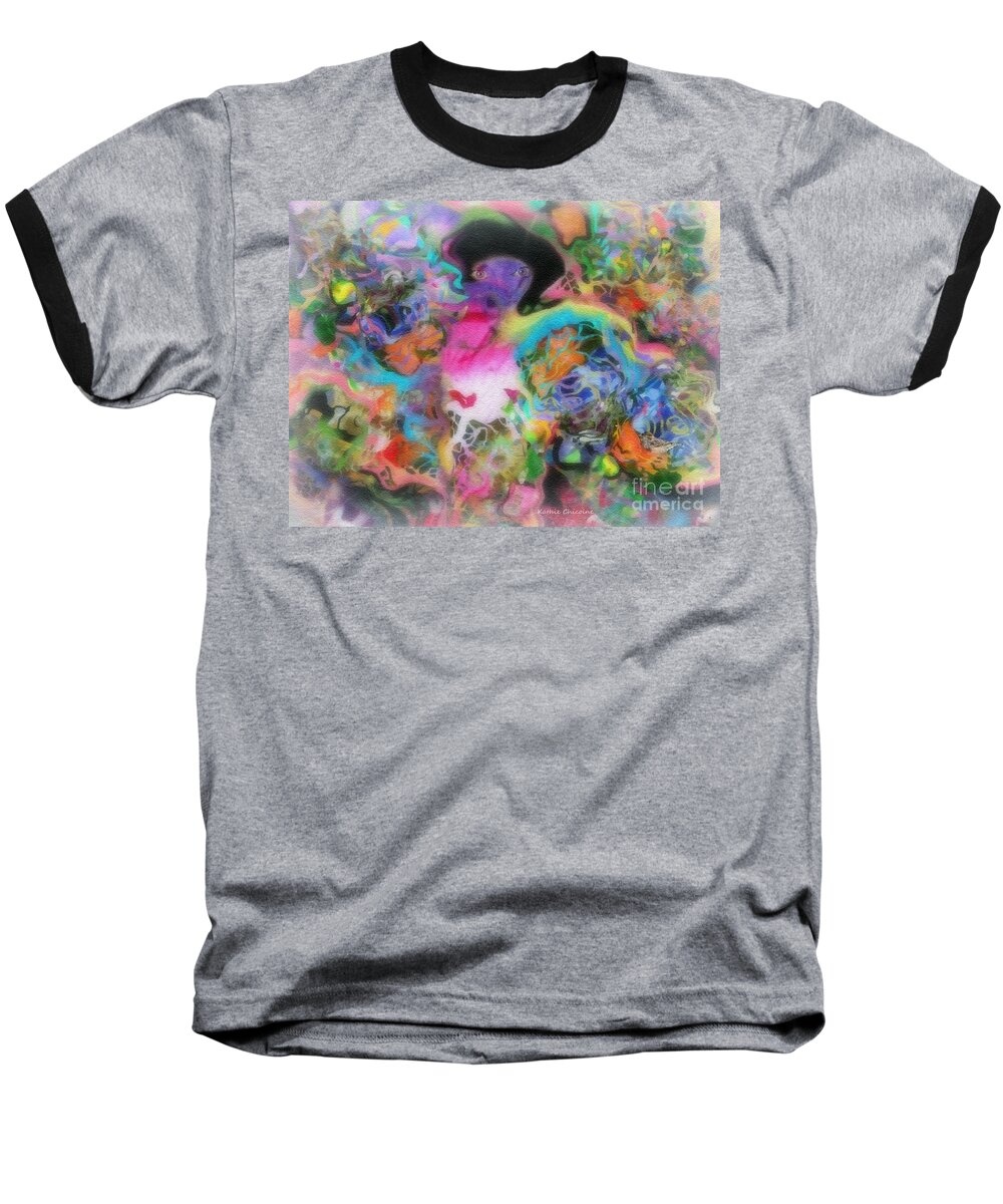 Photographic Art Baseball T-Shirt featuring the digital art A Little Bird Told Me by Kathie Chicoine