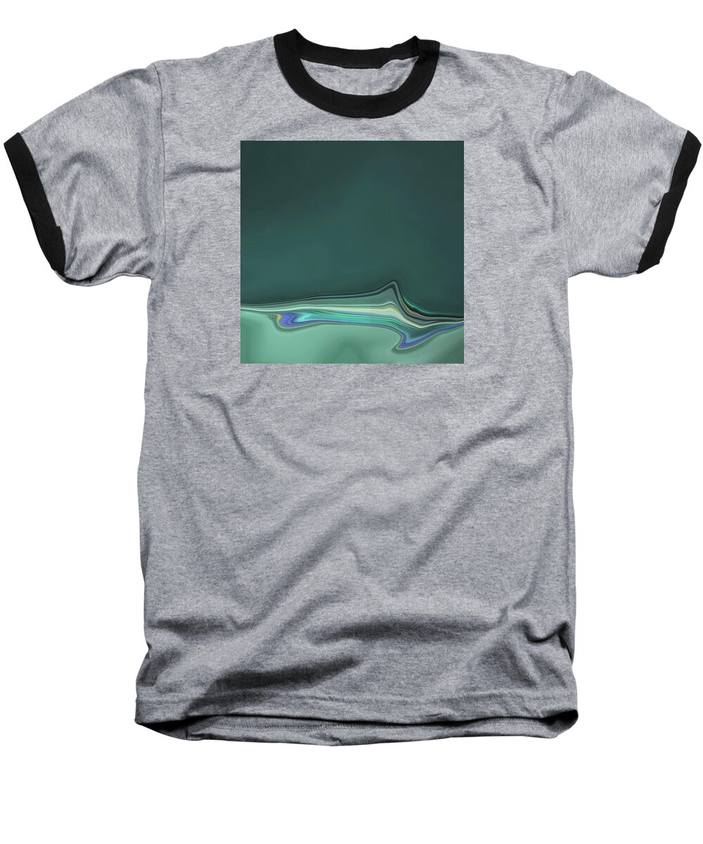 Abstract Baseball T-Shirt featuring the digital art A Murmur in Dreams by Gina Harrison