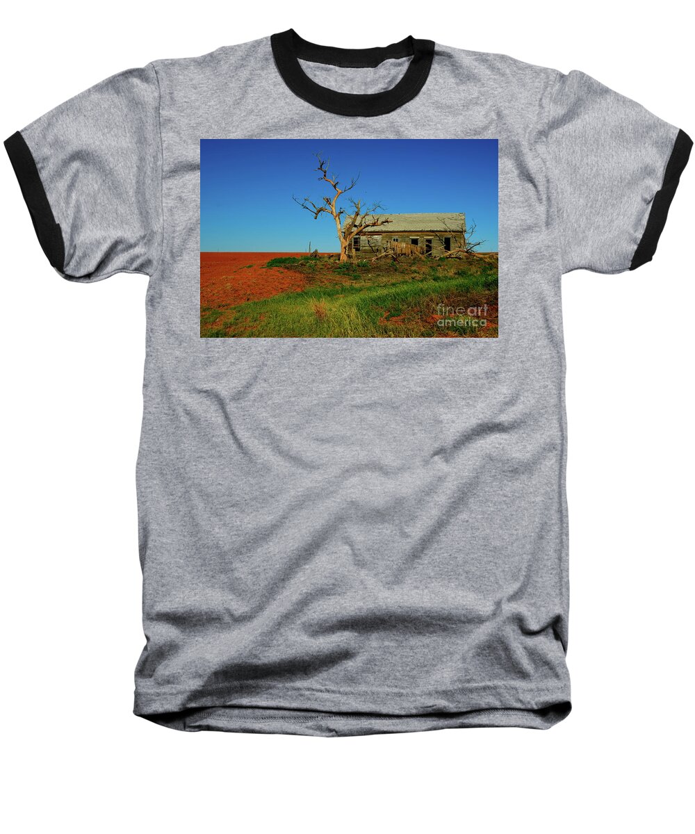 Abandoned Baseball T-Shirt featuring the photograph Abandoned on Red Dirt by Diana Mary Sharpton