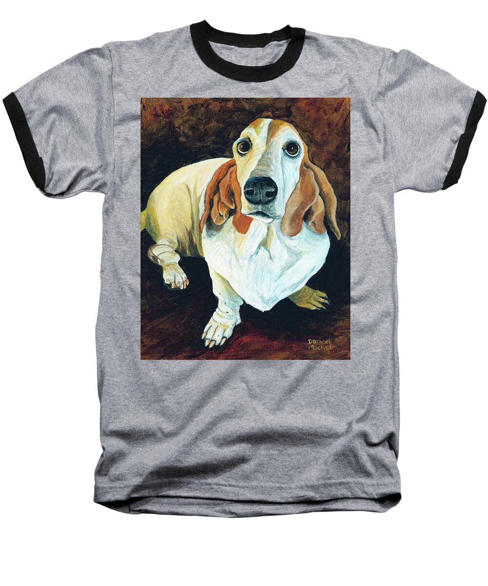 Dog Baseball T-Shirt featuring the painting Abigail by Darice Machel McGuire